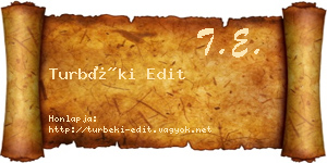 Turbéki Edit névjegykártya